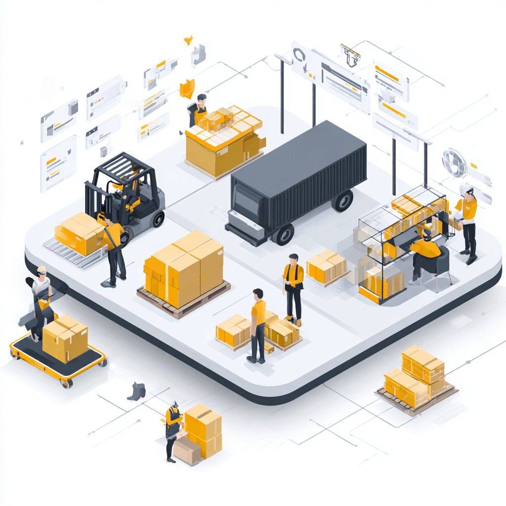 Warehouse Operations Illustration